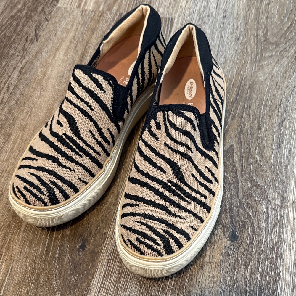 Dr. Scholl's Black and Tan Zebra Print Loafers
